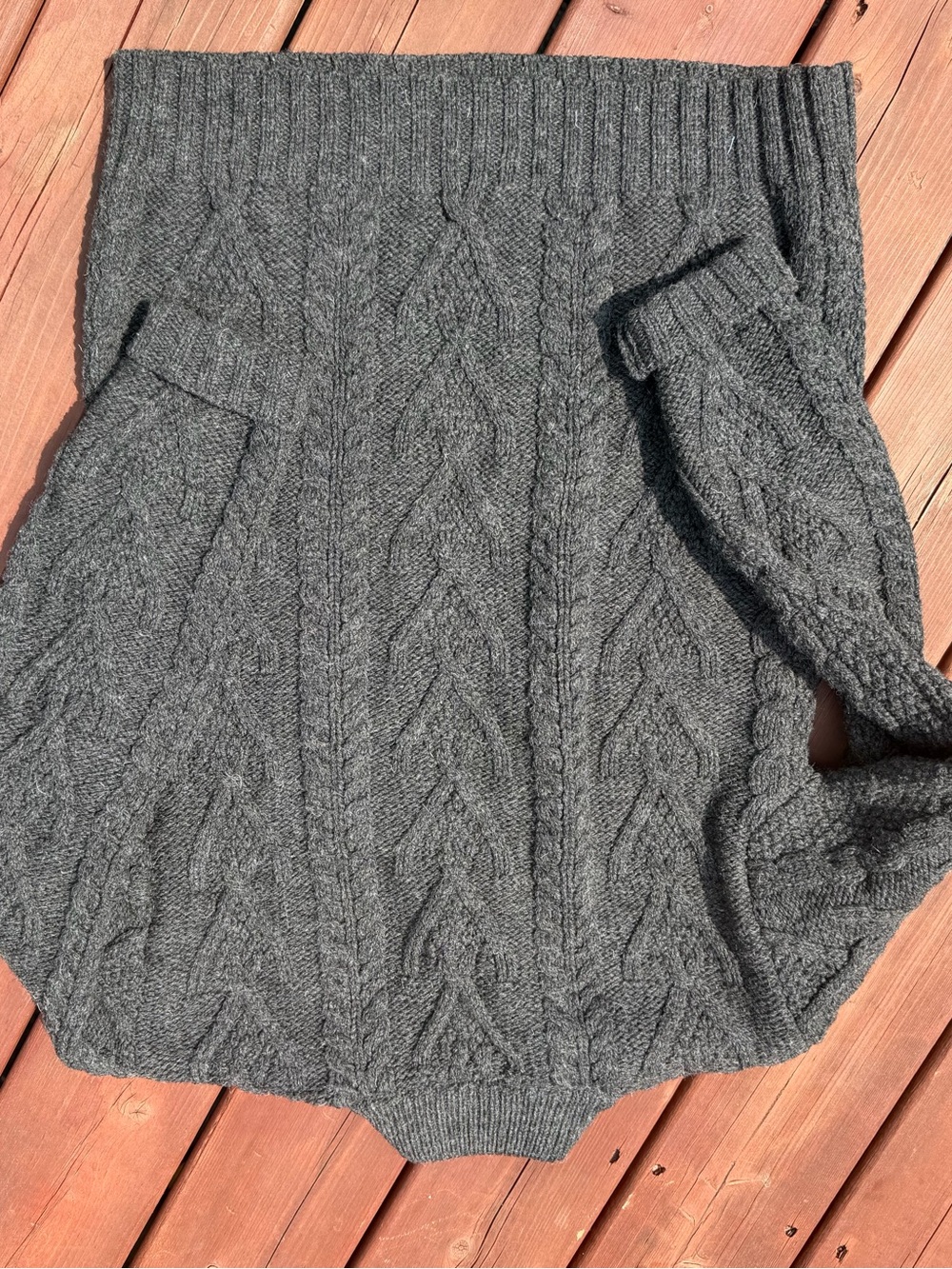 SAOL 100% Merino Wool Mens Zip Neck Fisherman Sweater SM - Picture 8 of 8